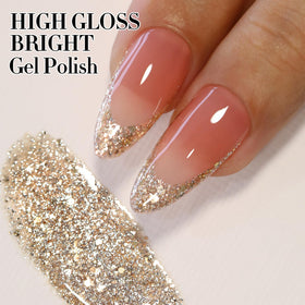 Application of Double Rhythm Glitter Gel Polish on nails