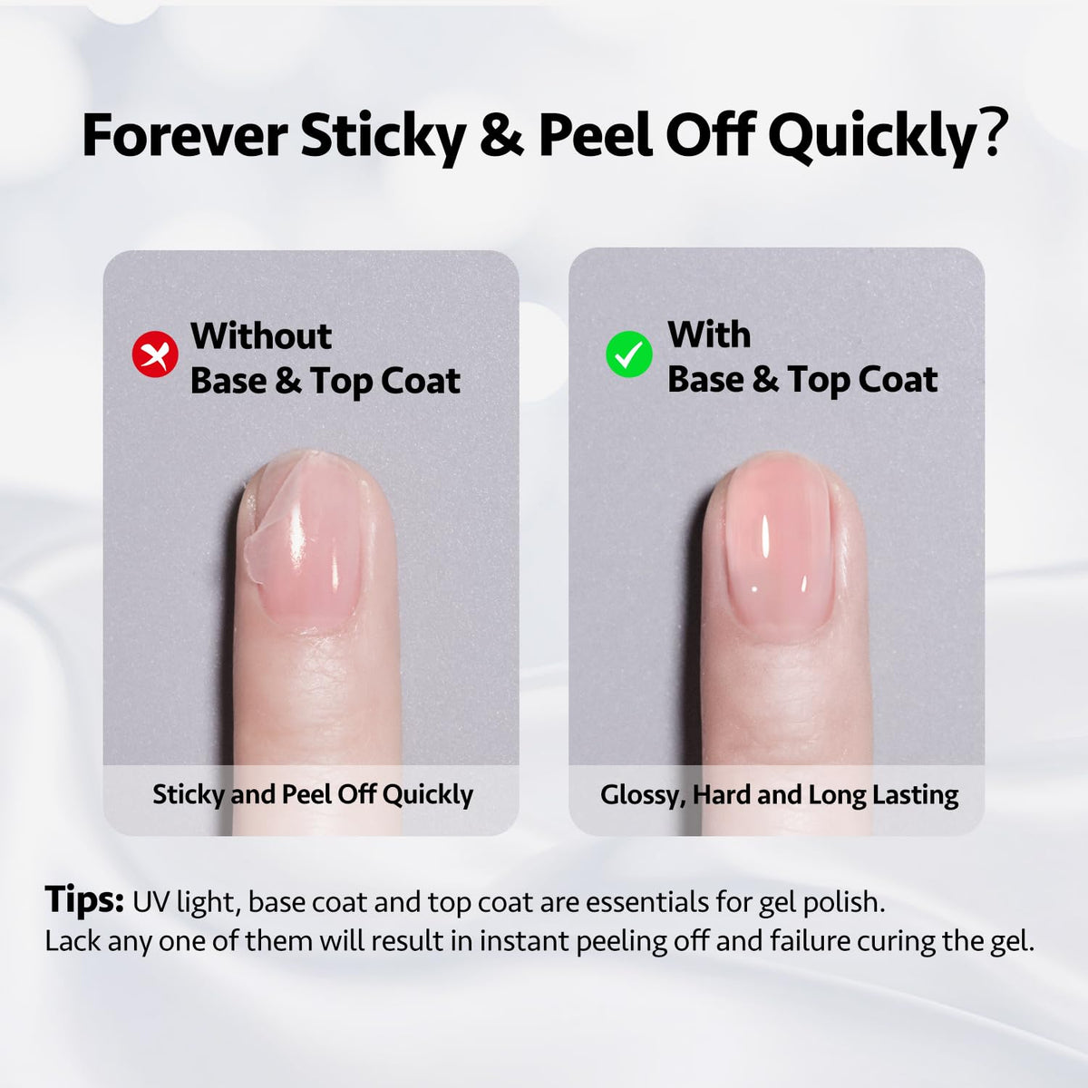 Application of GAOY builder gel on nails under UV lamp