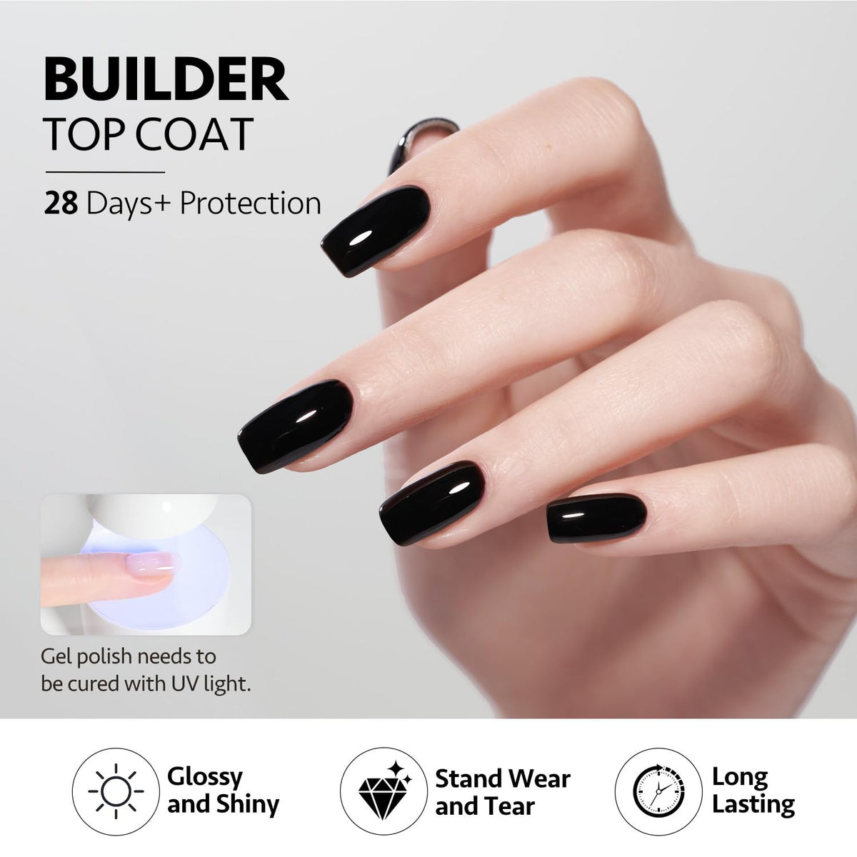 Application of GAOY Builder Top Coat Gel on nails