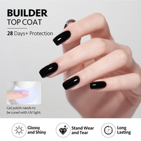 Application of GAOY Builder Top Coat Gel on nails