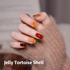 Application of GAOY gel nail polish under UV light