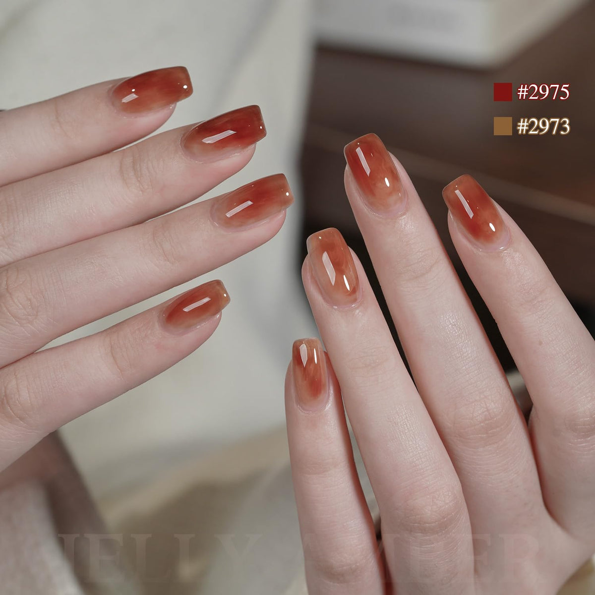 Application of GAOY gel polish under UV light