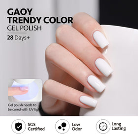 Application of GAOY gel polish with UV light curing