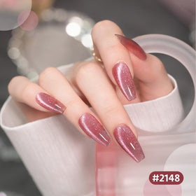 Application of GAOY Glitter Cat Eye Gel Nail Polish on nails