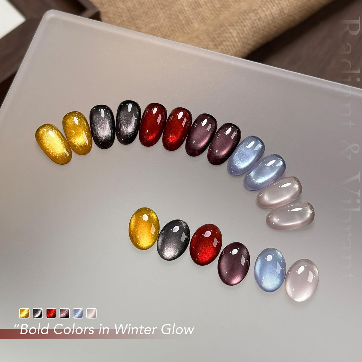 Application of GAOY Glitter Cat Eye Gel Polish with magnet tool