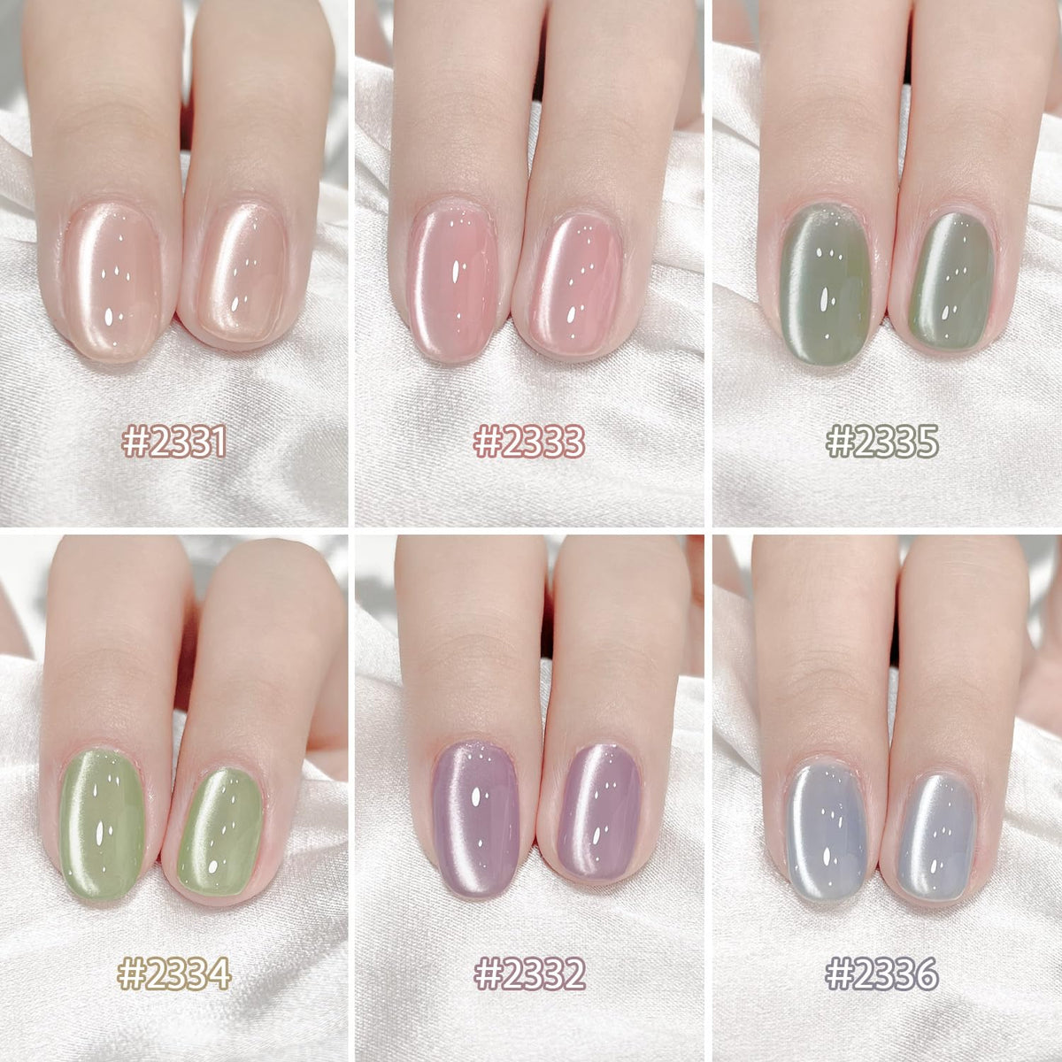 Application of GAOY Green Cat Eye Gel Nail Polish on nails
