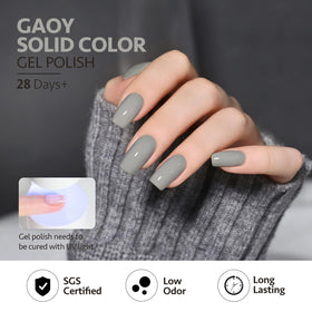 Application of GAOY Grey Nude Gel Nail Polish with UV light