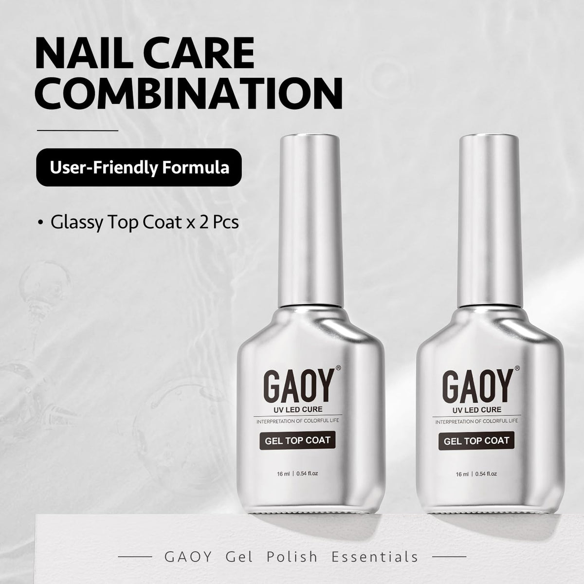 Application of GAOY No Wipe Gel Top Coat on nails