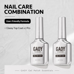 Application of GAOY No Wipe Gel Top Coat on nails