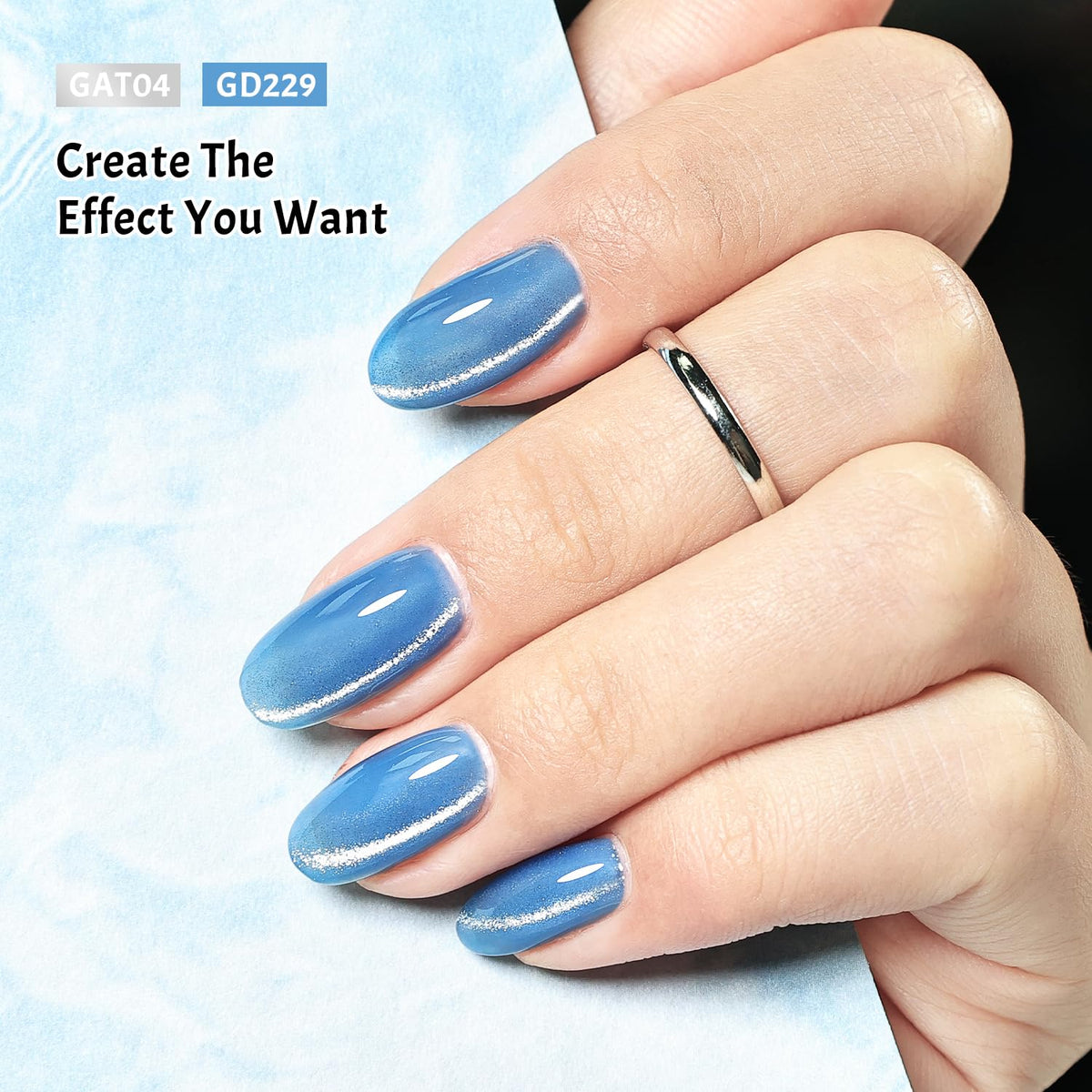 Application of JODSONE blue jelly gel polish on nails
