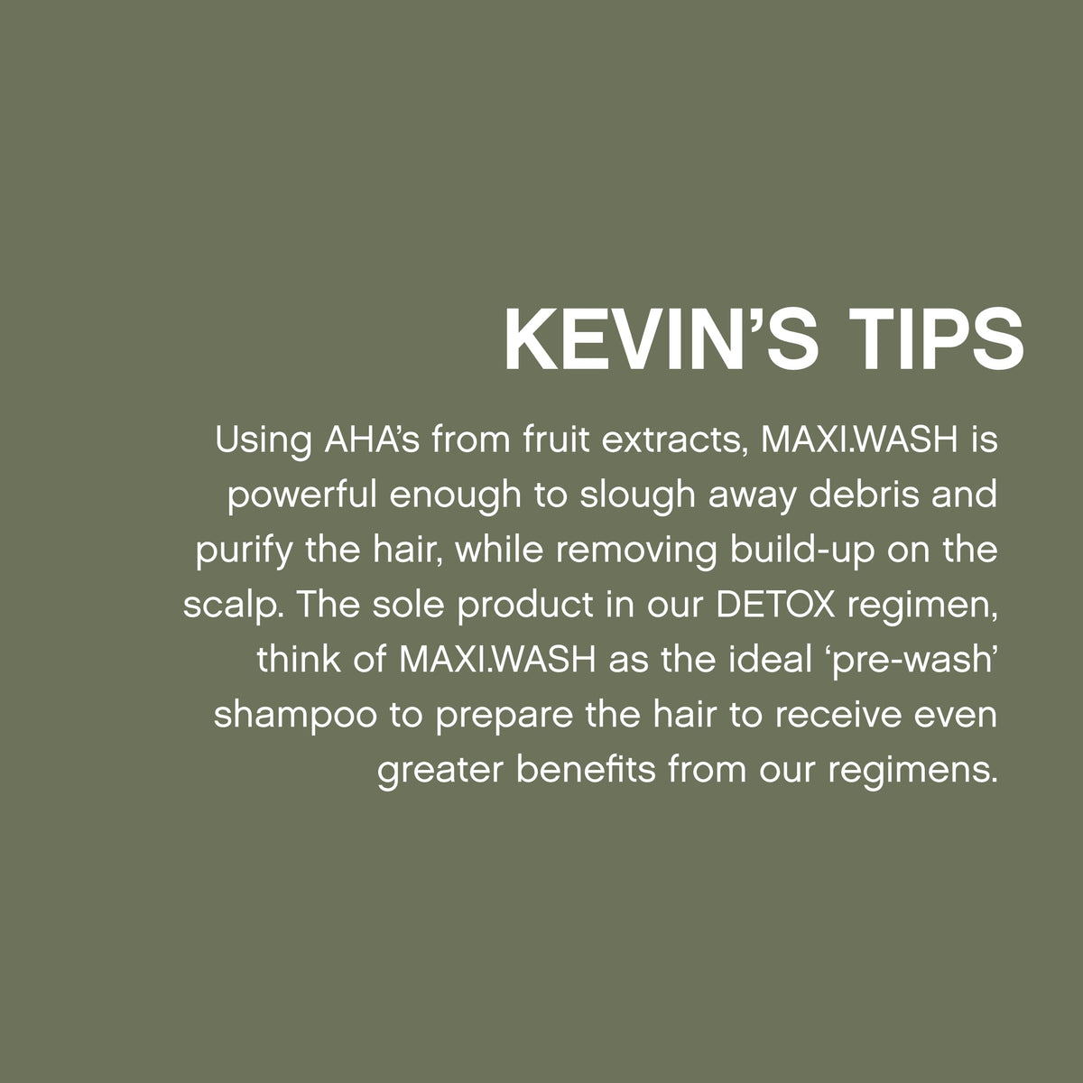 Application of KEVIN.MURPHY Maxi.Wash Detox Shampoo on wet hair