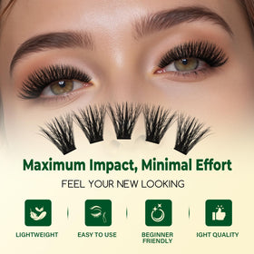 Application of KEYYOU lash clusters on model's eyes