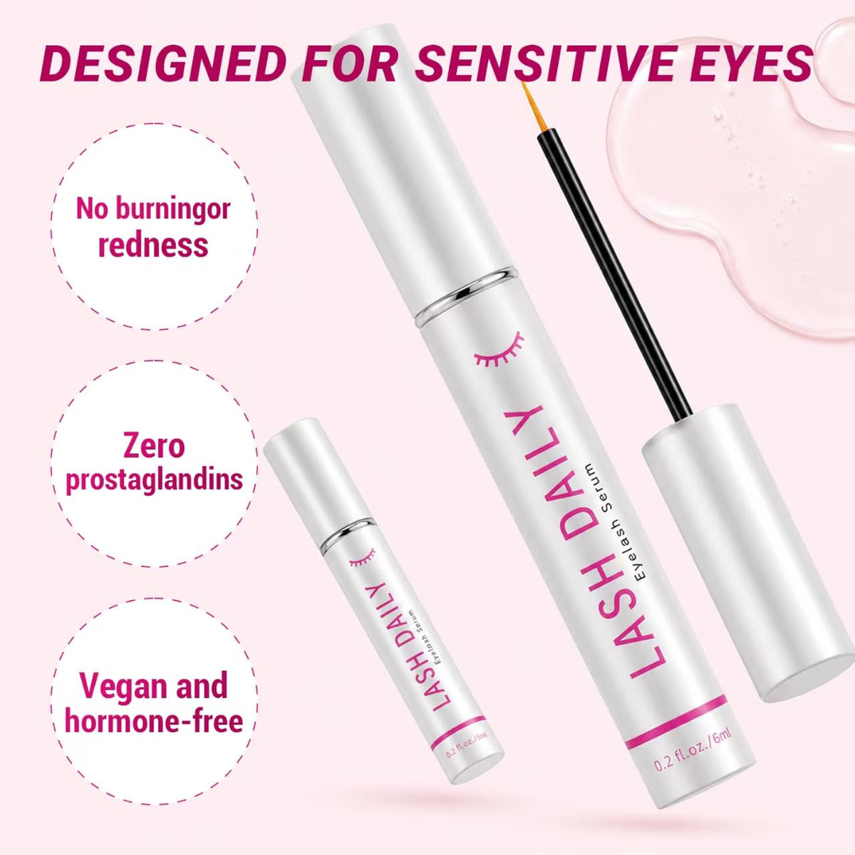 Application of LRLAY Lash Serum on upper lash line