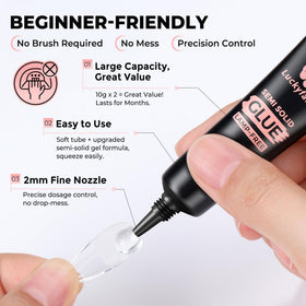 Application of Luckyfairy nail glue on press-on nails