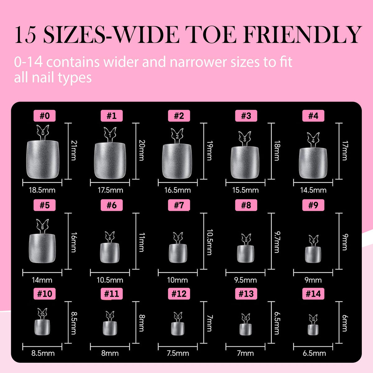 Application of Luckyfairy Square Toe Nail Tips on a model's foot