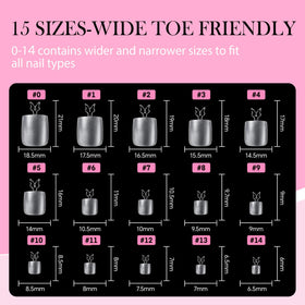 Application of Luckyfairy Square Toe Nail Tips on a model's foot