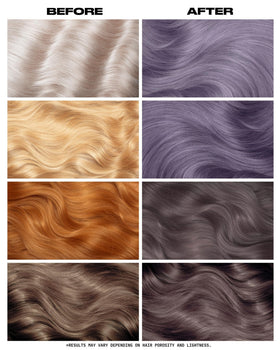 Application of Lunar Tides Silver Lining hair dye on hair