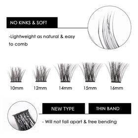 Application of Magnetic SL Cluster Lashes on natural lashes