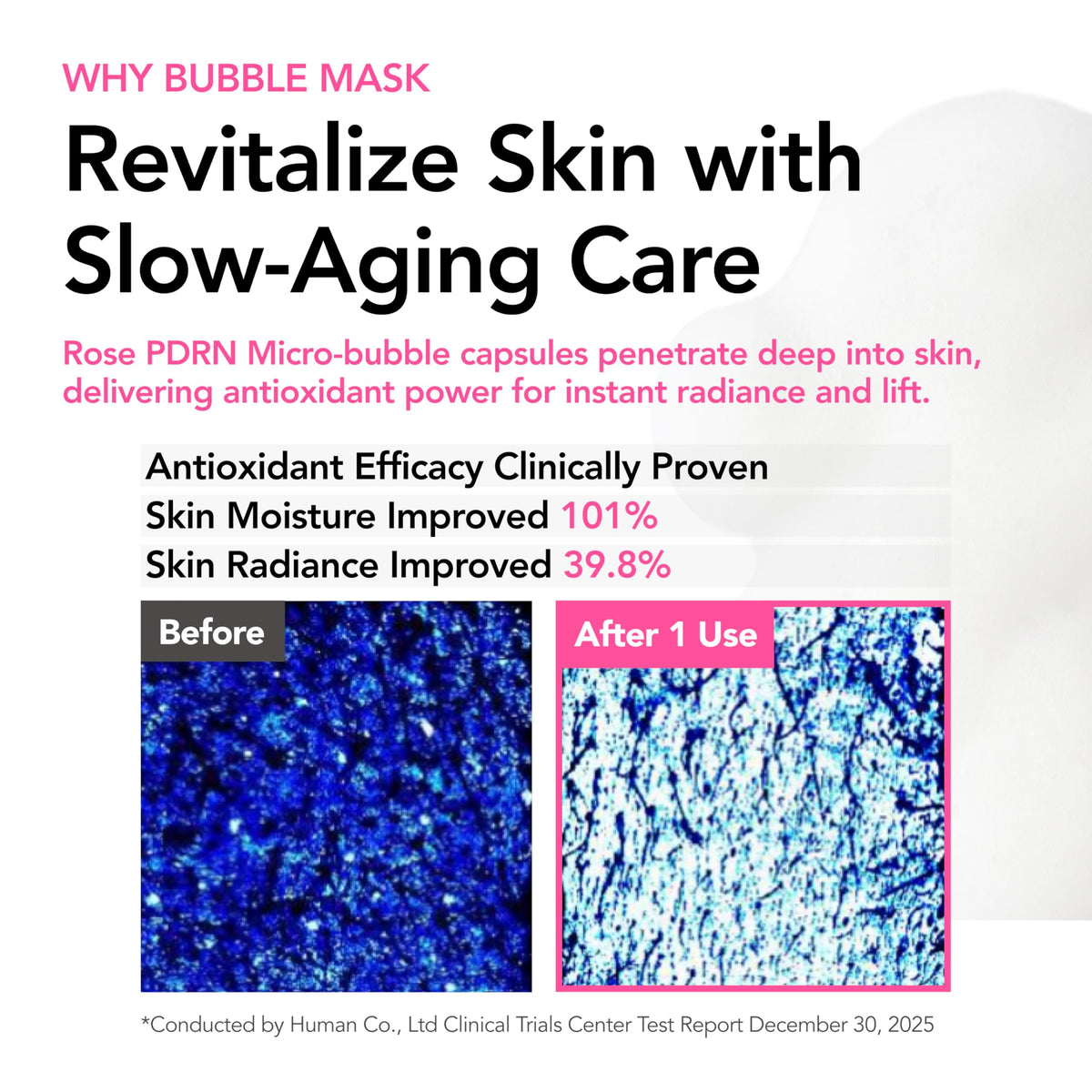 Application of MENOKIN 30 Seconds Bubble Mask on skin