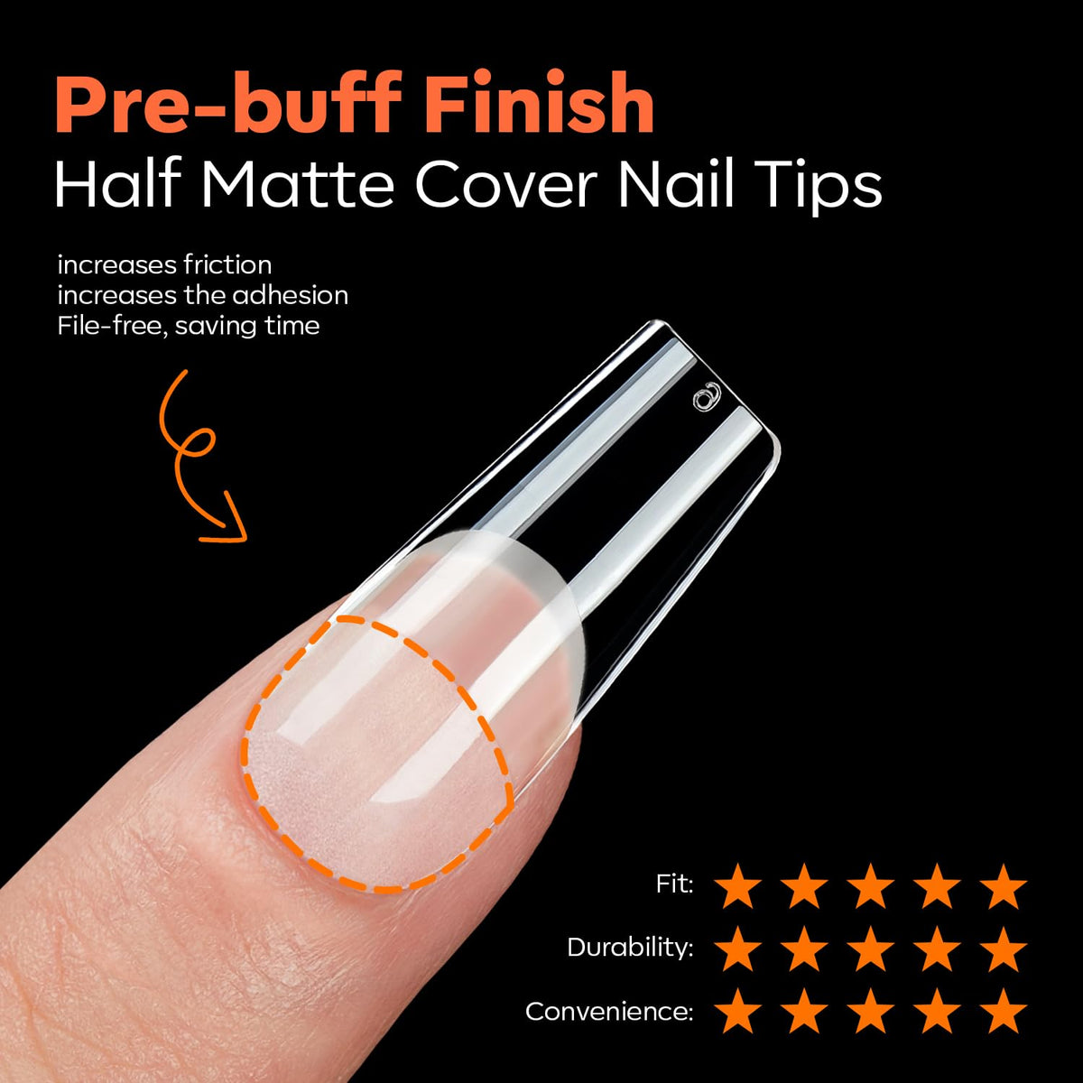 Application of Modelones Medium Square Nail Tips during DIY manicure