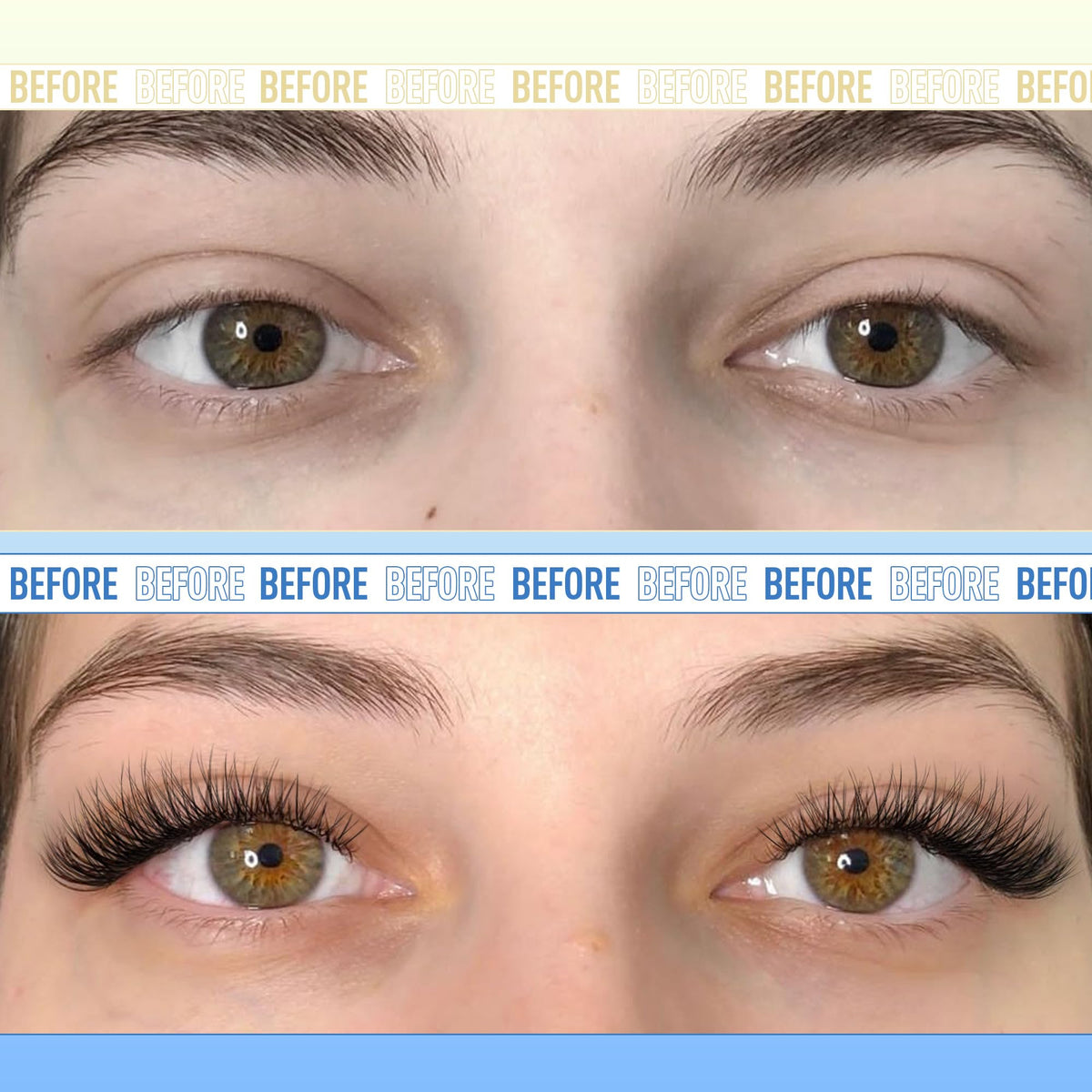 Application of Newcally lash clusters with tweezers
