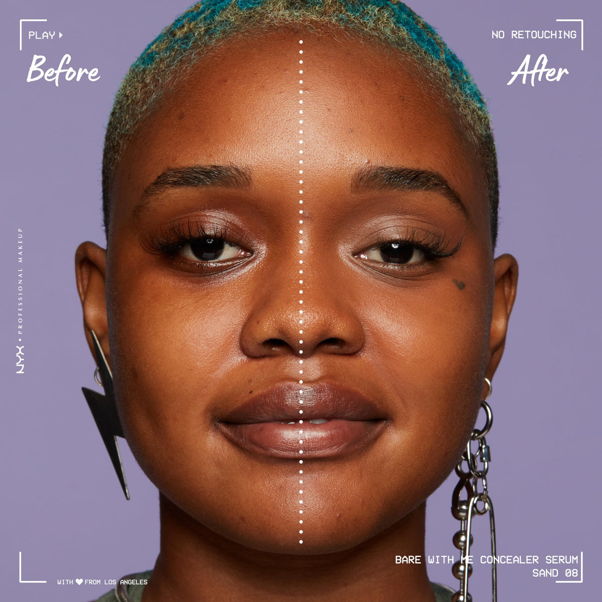 Application of NYX Bare With Me Concealer Serum on skin
