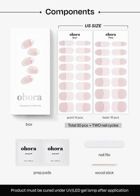 Application of ohora Semi Gel Nail Strips on nails