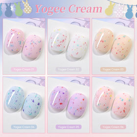 Application of pastel gel polish on nails
