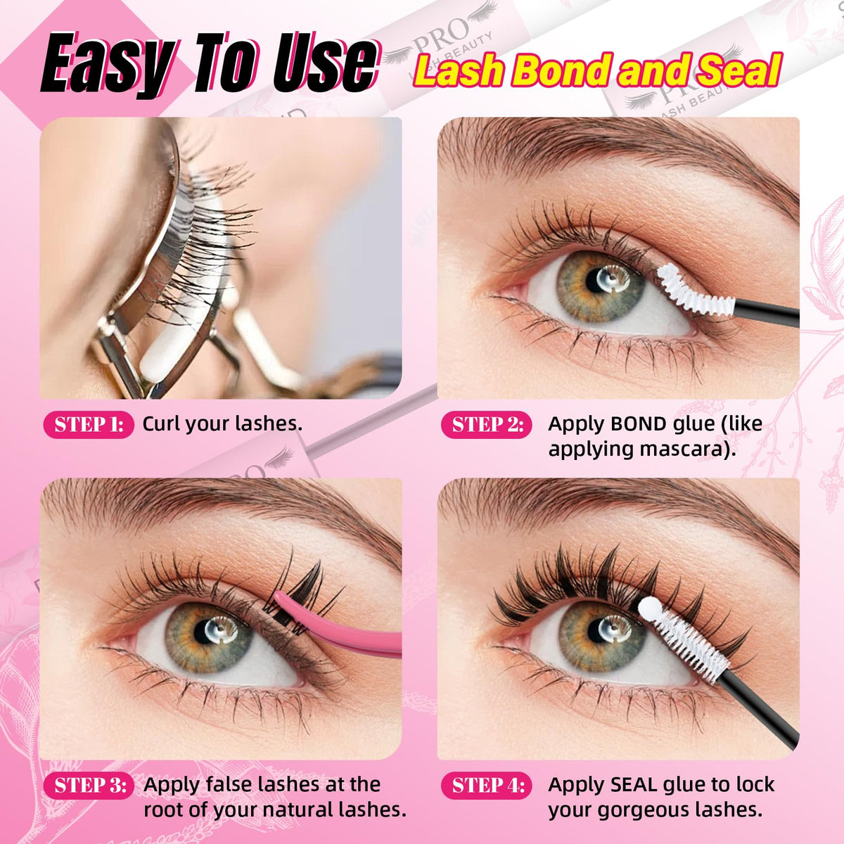 Application of PRO LASHBEAUTY lash glue on false eyelashes
