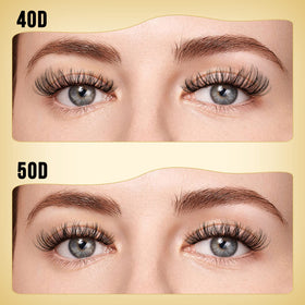 Application of QUEWEL Lash Clusters on model's eyes