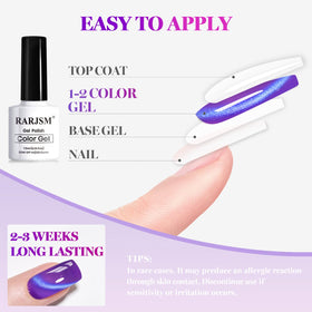 Application of RARJSM Cat Eye Gel Nail Polish with magnet stick