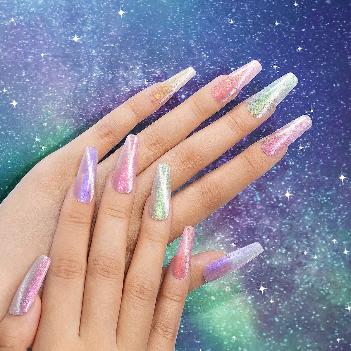 Application of RARJSM cat eye gel polish on nails
