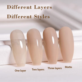 Application of RARJSM Nude Gel Nail Polish under UV lamp