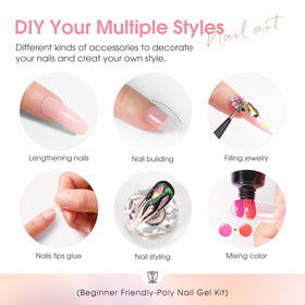 Application of ROSALIND poly nail gel on nails