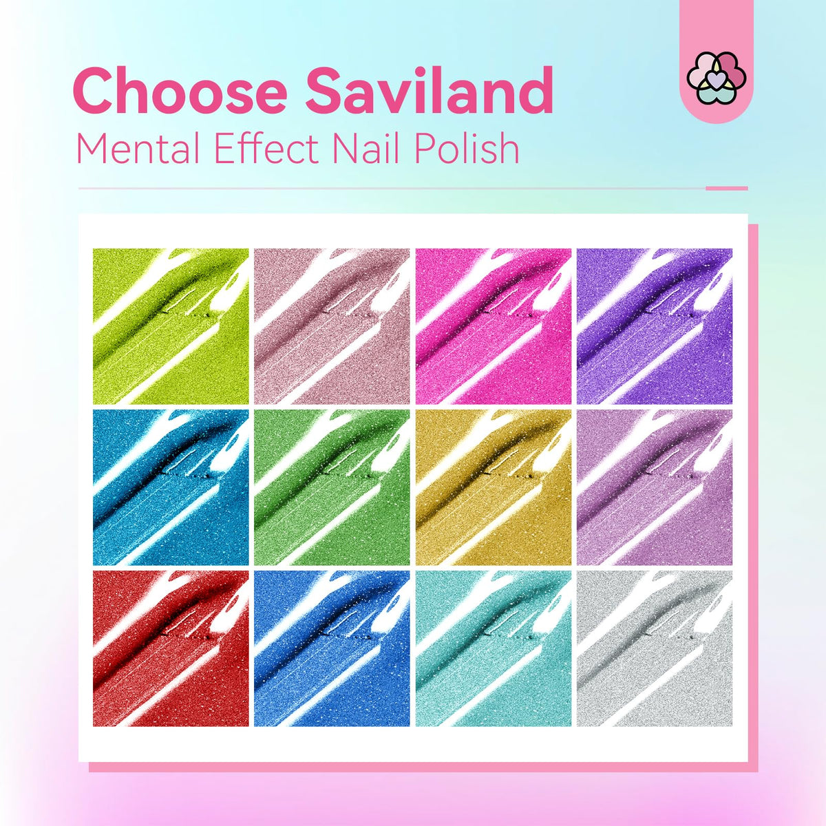 Application of SAVILAND nail polish on nails with glossy finish
