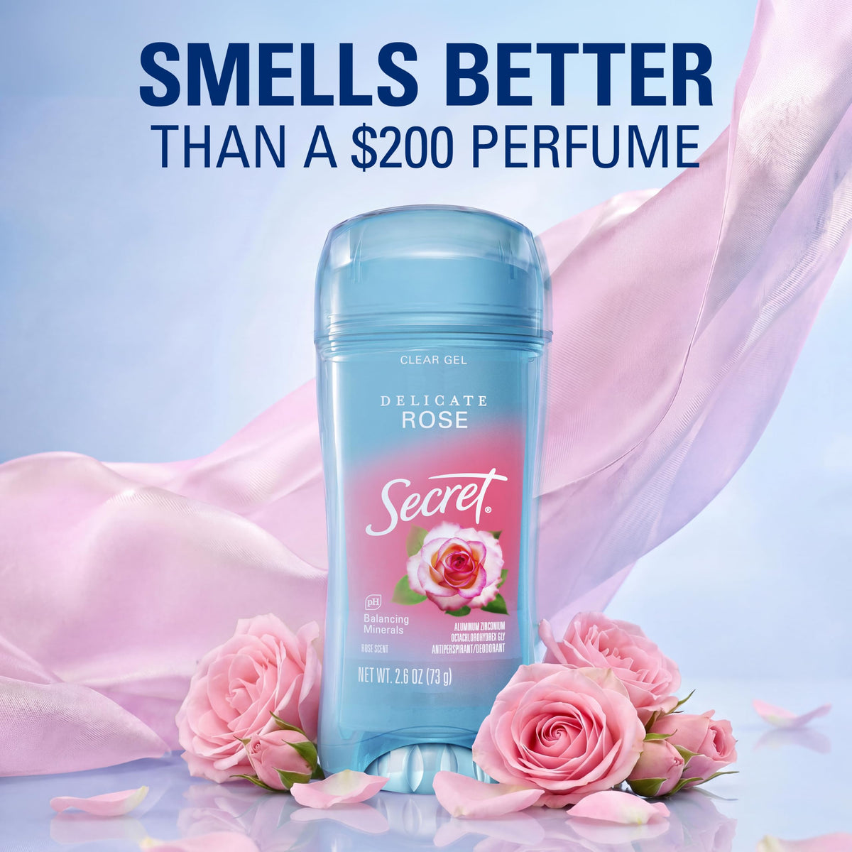 Application of Secret Antiperspirant Deodorant on skin