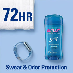 Application of Secret Outlast Antiperspirant Deodorant on skin