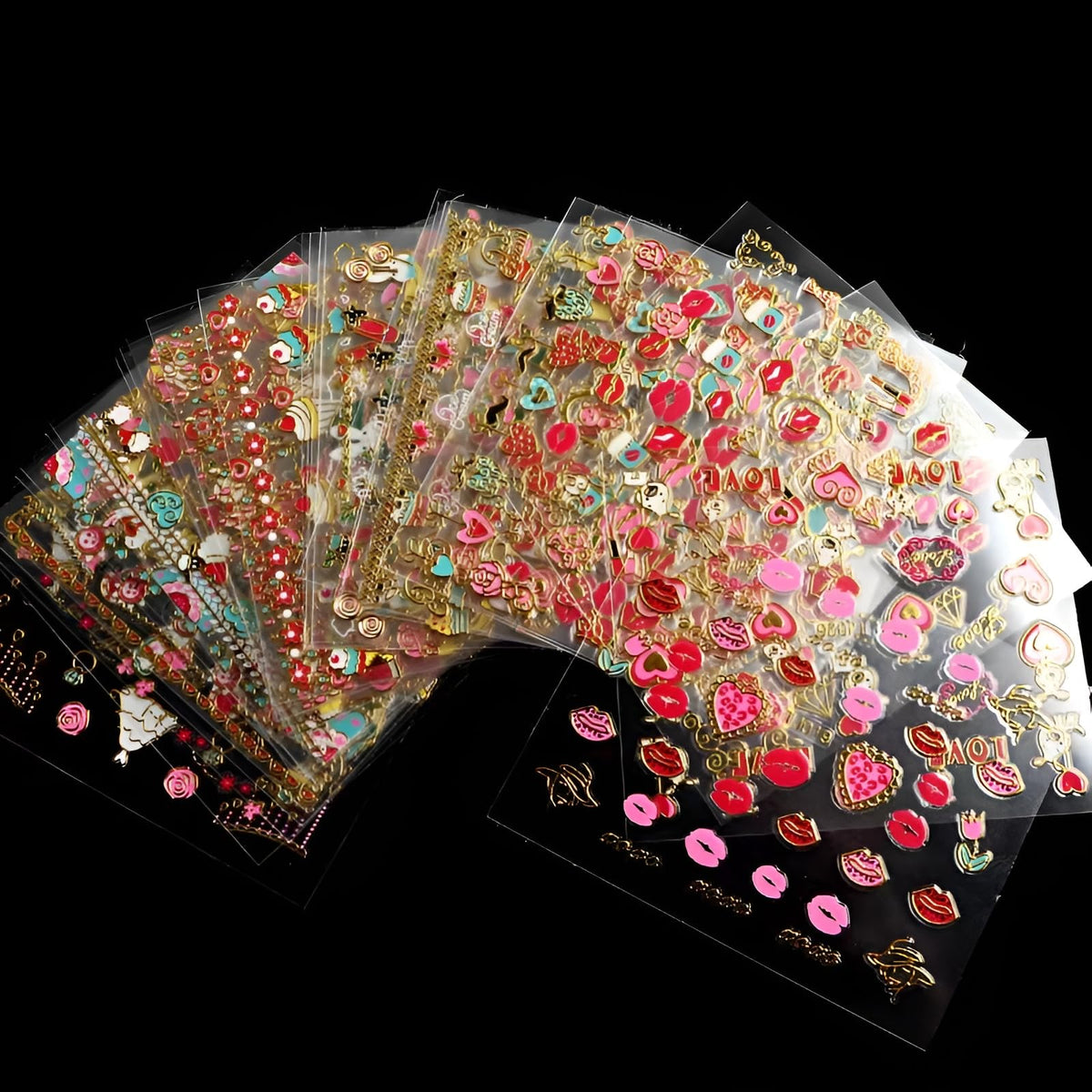 Application of SPLOCUDU nail art stickers on manicured nails