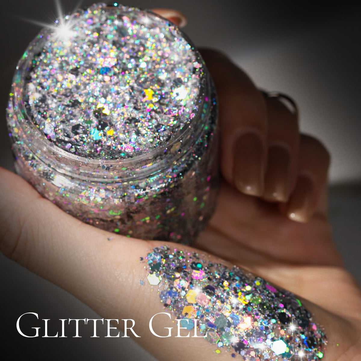 Application of Teenitor Body Glitter Gel on skin