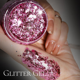Application of Teenitor Pink Body Glitter Gel on skin