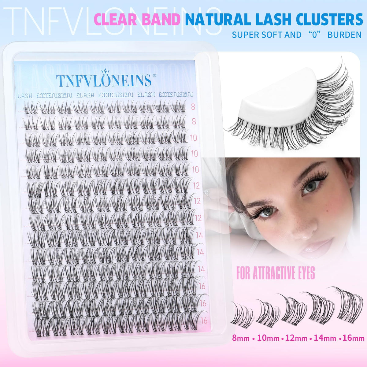Application of TNFVLONEINS lash clusters with tweezers