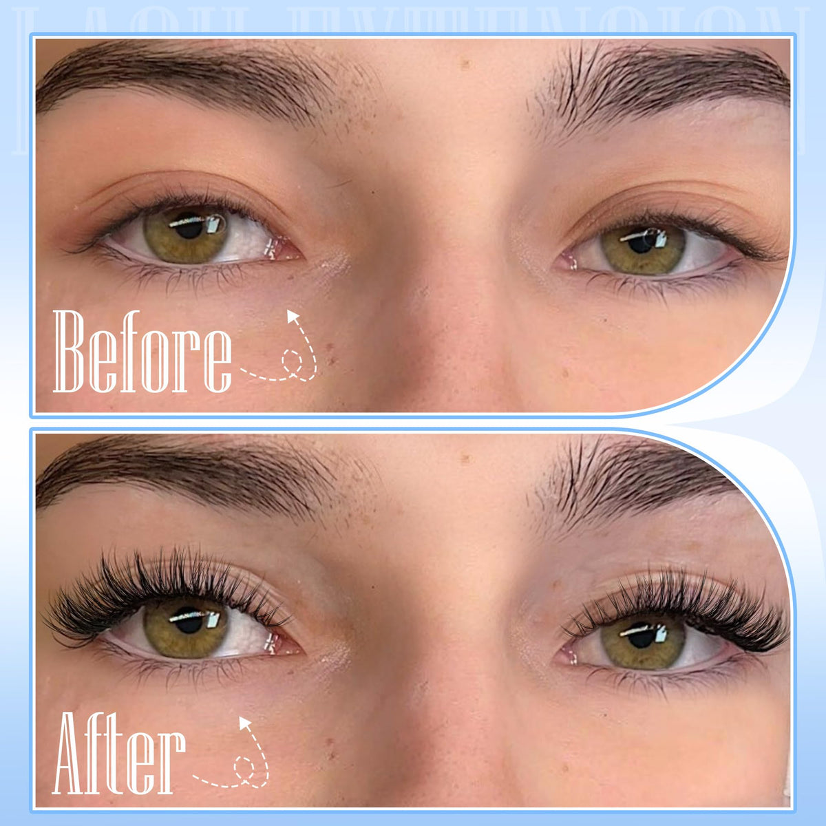 Application of TNFVLONEINS Wispy Cluster Eyelash Extensions