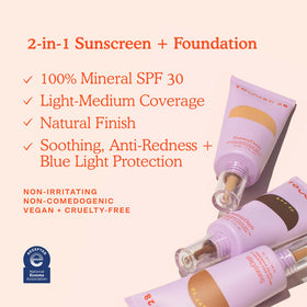 Application of Tower 28 SunnyDays SPF 30 Tinted Sunscreen Foundation on skin