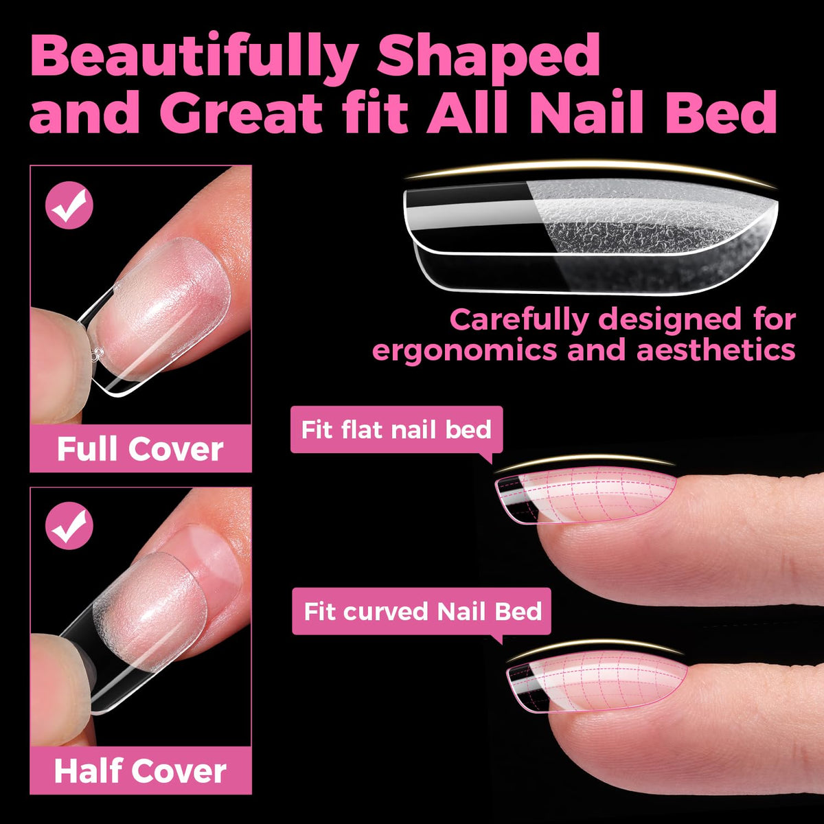 Application of UNA GELLA Gel Nail Tips on nails