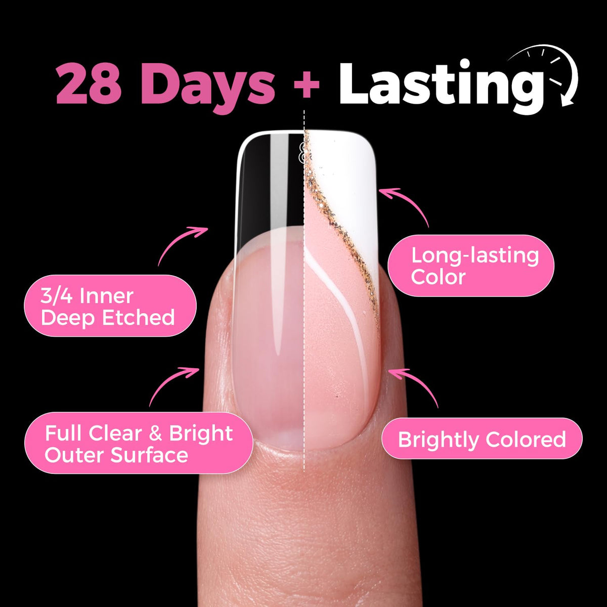 Application of UNA GELLA gel nail tips with nail glue