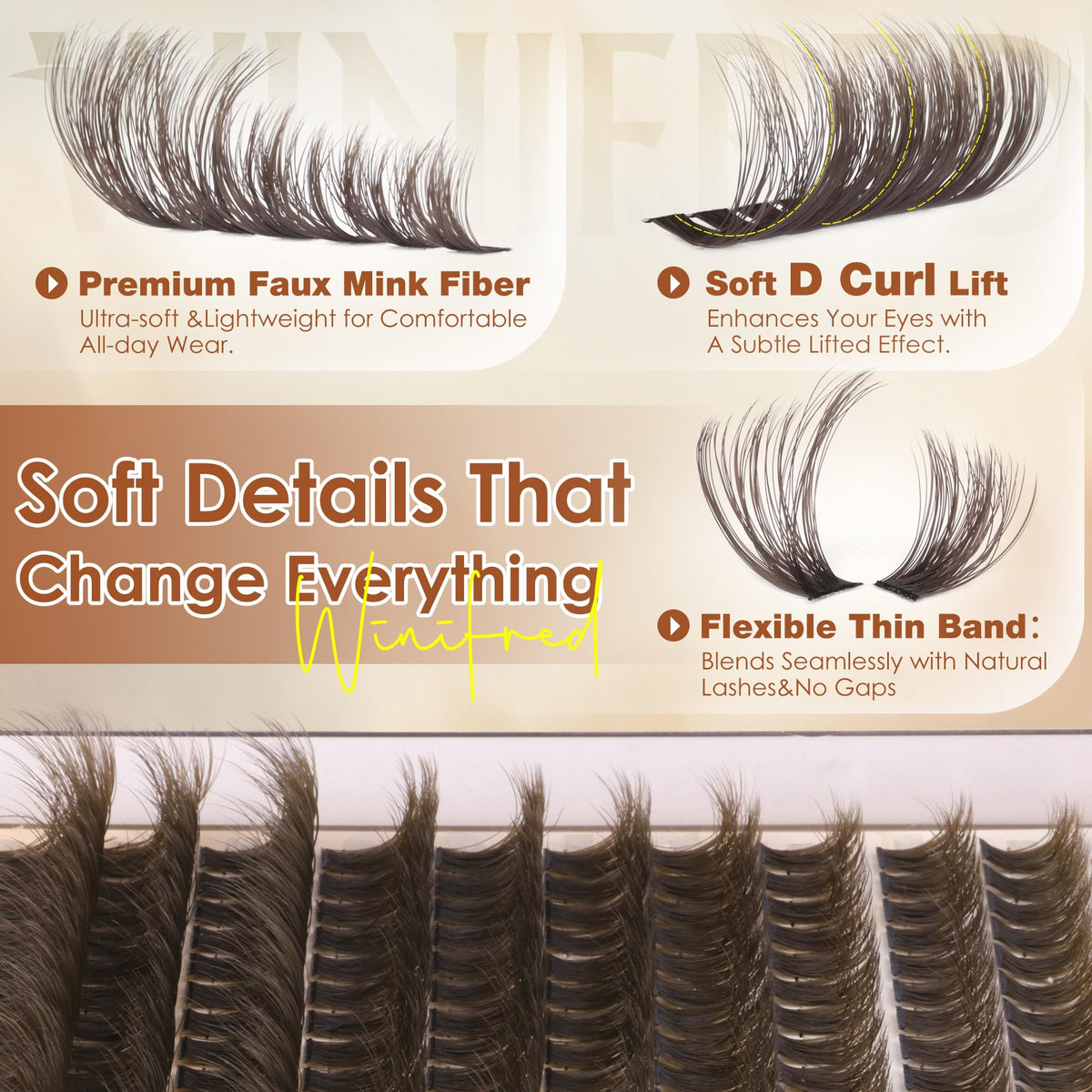 Application of Winifred Brown Lash Clusters on model