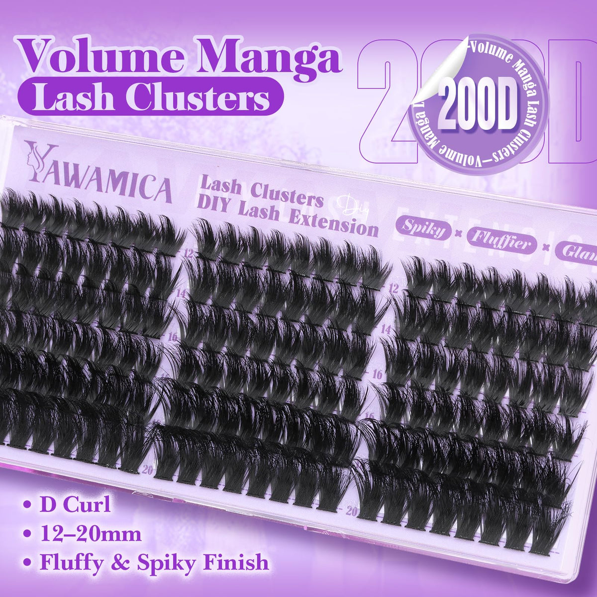 Application of Yawamica Spiky Lash Clusters on model's eyes