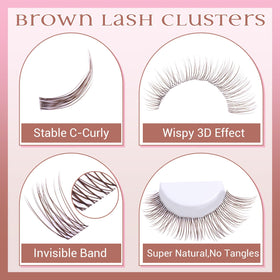 application of zanlufly brown lash clusters