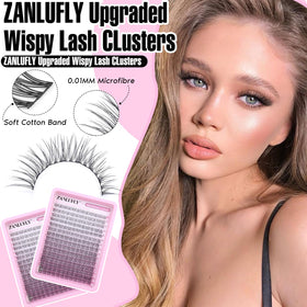 Application of zanlufly Wispy Eyelash Clusters on natural lashes