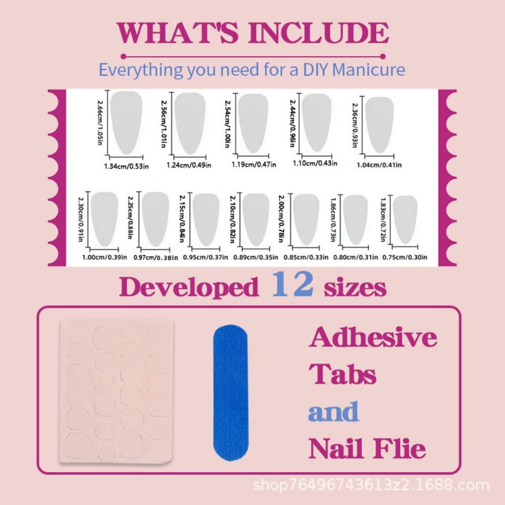 Application process of BLGTGH Press On Nails with wooden stick